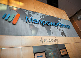 Manpower Group Lobby Signage for Business Space by Igna Signs & Graphics